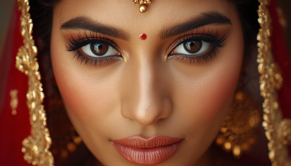 lucid origin close up portrait of a south indian woman with expressive eyes elegant tradition 0