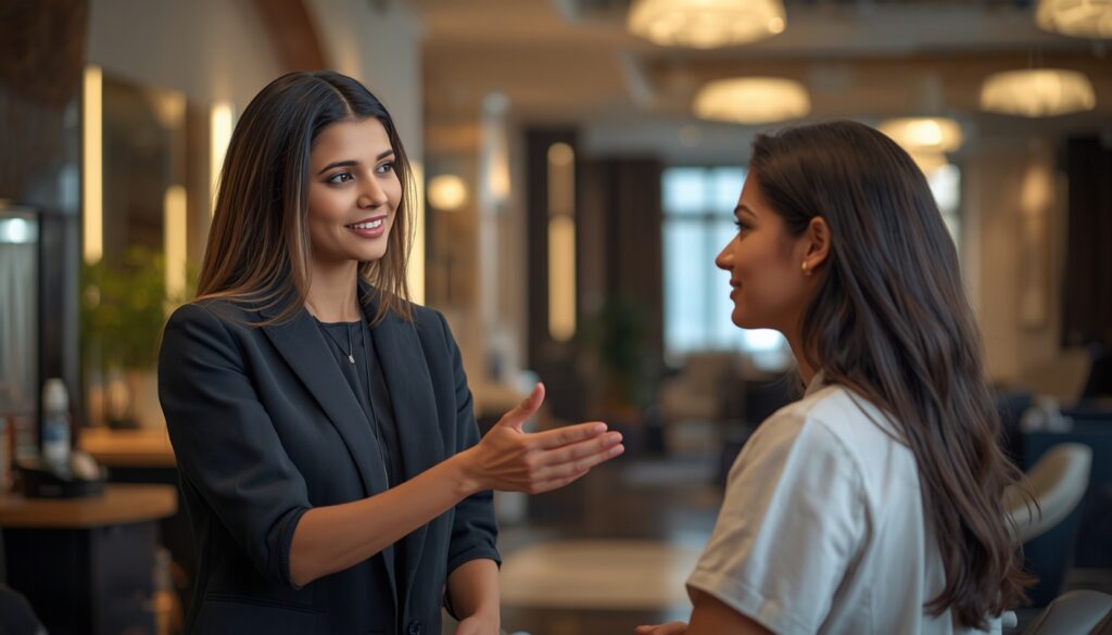 Professional Skincare Treatments and Their Benefits: A Complete Guide to Healthy, Radiant Skin lucid origin professional beauty consultant speaking with indian female client in modern luxu 0
